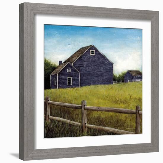 Weathered Barns Navy-David Carter Brown-Framed Art Print