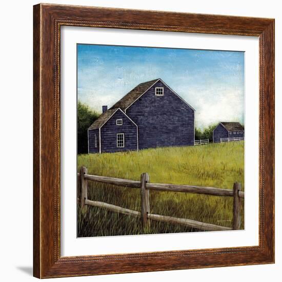 Weathered Barns Navy-David Carter Brown-Framed Art Print