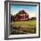 Weathered Barns Red with Words-David Cater Brown-Framed Art Print