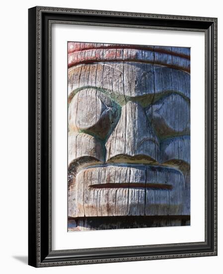 Weathered Face on Totem Pole Outside the Maritime Museum, Vancouver, British Columbia, Canada, Nort-Martin Child-Framed Photographic Print