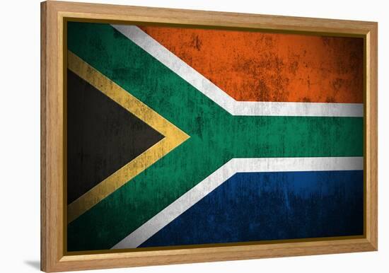 Weathered Flag Of South Africa, Fabric Textured-Gilmanshin-Framed Stretched Canvas