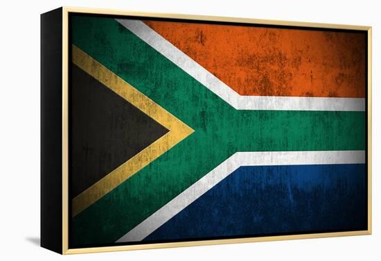 Weathered Flag Of South Africa, Fabric Textured-Gilmanshin-Framed Stretched Canvas