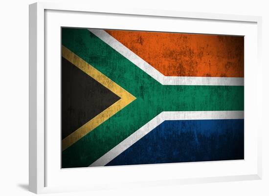 Weathered Flag Of South Africa, Fabric Textured-Gilmanshin-Framed Premium Giclee Print