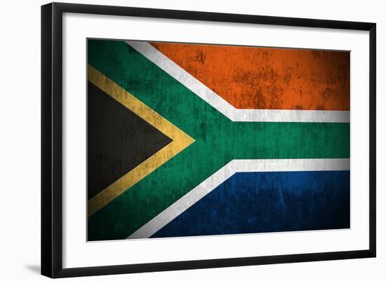 Weathered Flag Of South Africa, Fabric Textured-Gilmanshin-Framed Premium Giclee Print