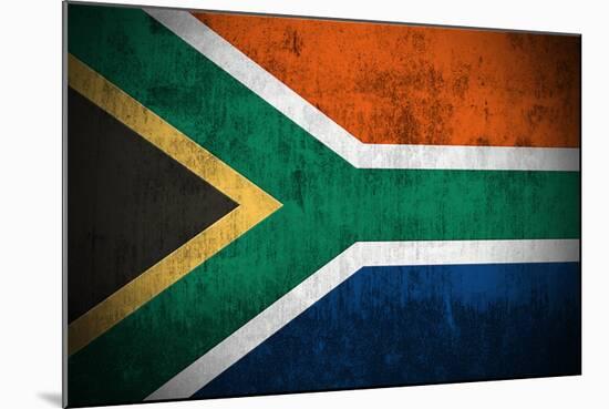 Weathered Flag Of South Africa, Fabric Textured-Gilmanshin-Mounted Art Print