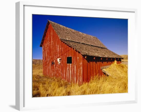 Weathered Old Barn on Ranch-Terry Eggers-Framed Photographic Print