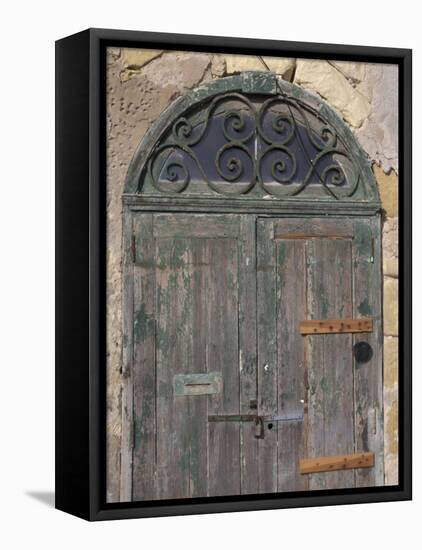 Weathered old door, Valletta, Malta-Alan Klehr-Framed Premier Image Canvas