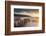 Weathered wooden posts on Bossington Beach, Exmoor National Park, Somerset, England. Summer (July) -Adam Burton-Framed Photographic Print