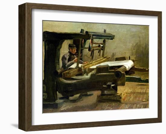 Weaver at the Loom, Facing Right, 1884-Vincent van Gogh-Framed Giclee Print