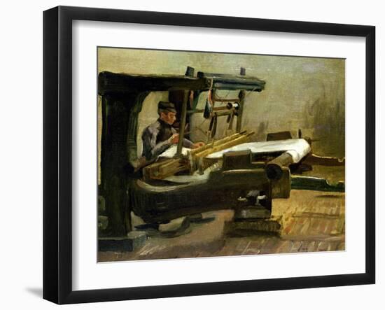 Weaver at the Loom, Facing Right, 1884-Vincent van Gogh-Framed Giclee Print