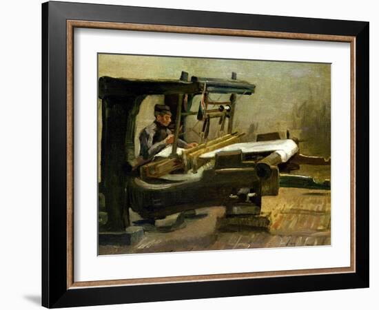 Weaver at the Loom, Facing Right, 1884-Vincent van Gogh-Framed Giclee Print