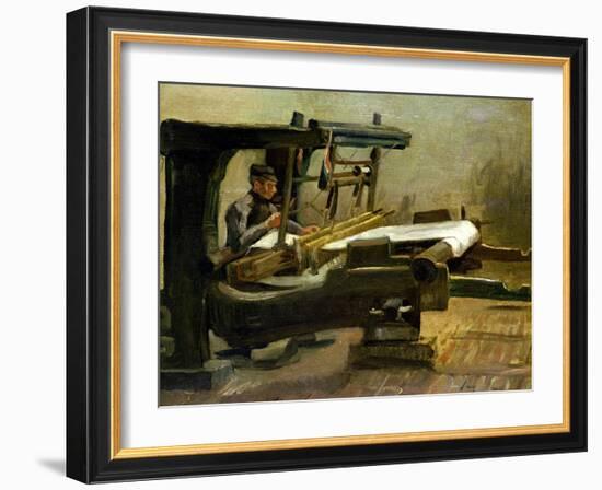 Weaver at the Loom, Facing Right, 1884-Vincent van Gogh-Framed Giclee Print
