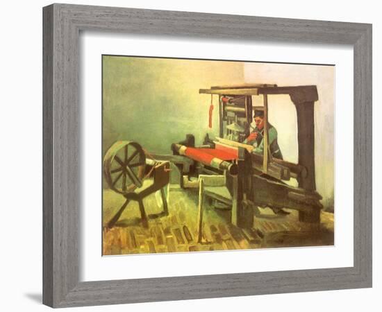 Weaver Facing Left, with Spinning Wheel, 1884-Vincent van Gogh-Framed Giclee Print