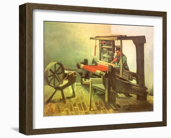 Weaver Facing Left, with Spinning Wheel, 1884-Vincent van Gogh-Framed Giclee Print