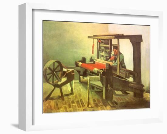 Weaver Facing Left, with Spinning Wheel, 1884-Vincent van Gogh-Framed Giclee Print