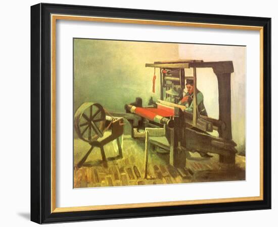 Weaver Facing Left, with Spinning Wheel, 1884-Vincent van Gogh-Framed Giclee Print