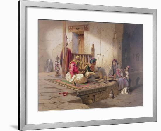 Weaver in Esna, One of 24 Illustrations Produced by G.W. Seitz, Printed c.1873-Carl Friedrich Heinrich Werner-Framed Giclee Print