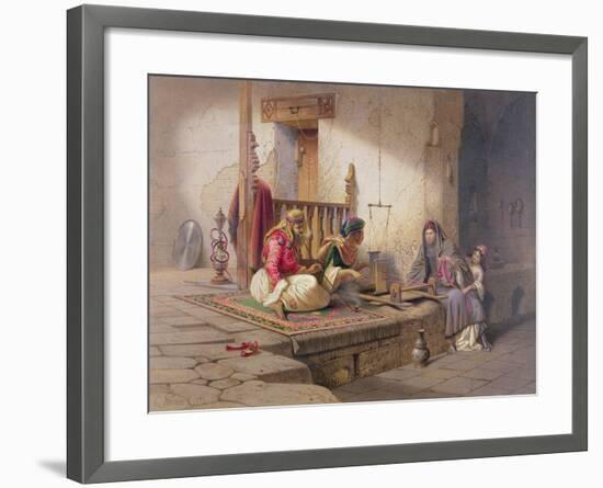 Weaver in Esna, One of 24 Illustrations Produced by G.W. Seitz, Printed c.1873-Carl Friedrich Heinrich Werner-Framed Giclee Print