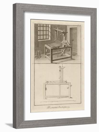 Weaving and Loom (Plate IV), 1762-Denis Diderot-Framed Giclee Print