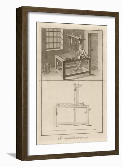 Weaving and Loom (Plate IV), 1762-Denis Diderot-Framed Giclee Print