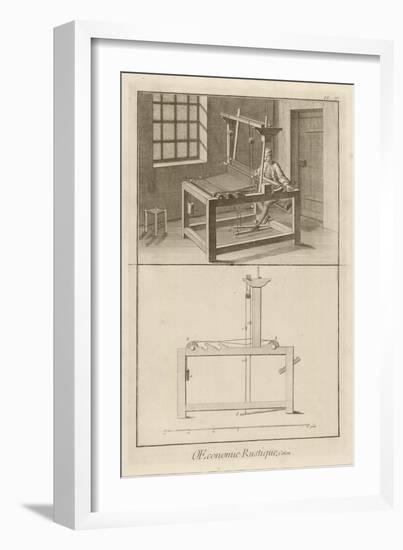 Weaving and Loom (Plate IV), 1762-Denis Diderot-Framed Giclee Print