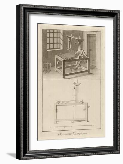 Weaving and Loom (Plate IV), 1762-Denis Diderot-Framed Giclee Print