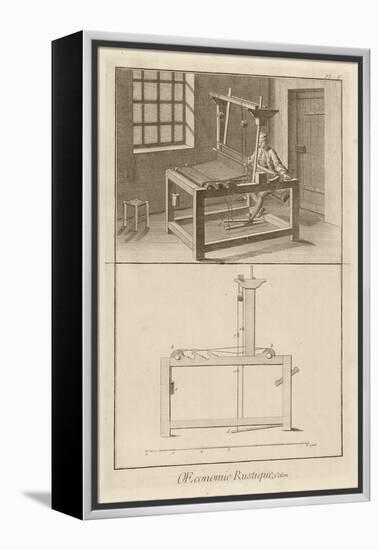 Weaving and Loom (Plate IV), 1762-Denis Diderot-Framed Premier Image Canvas