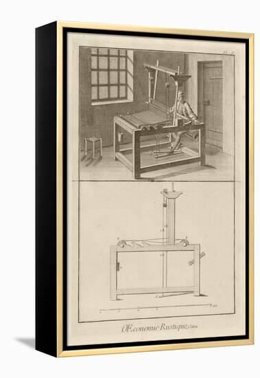 Weaving and Loom (Plate IV), 1762-Denis Diderot-Framed Premier Image Canvas