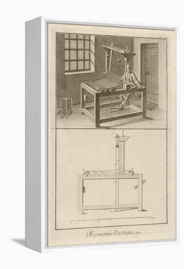 Weaving and Loom (Plate IV), 1762-Denis Diderot-Framed Premier Image Canvas