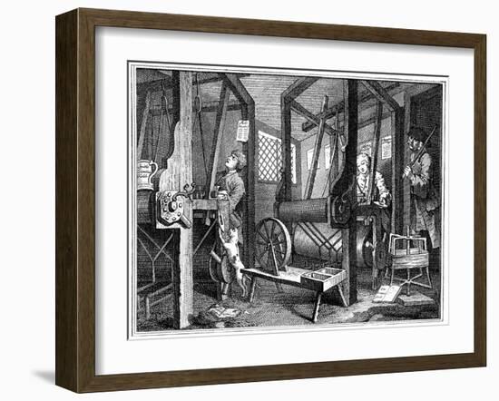 Weaving at Spitalfields, London, 1747-William Hogarth-Framed Giclee Print