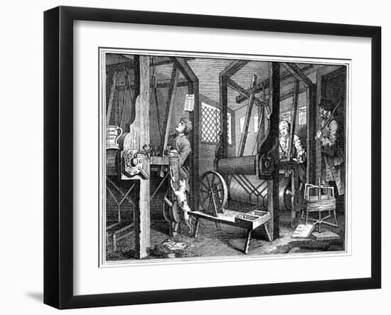 Weaving at Spitalfields, London, 1747-William Hogarth-Framed Giclee Print