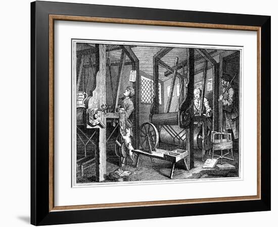 Weaving at Spitalfields, London, 1747-William Hogarth-Framed Giclee Print