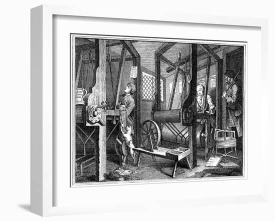 Weaving at Spitalfields, London, 1747-William Hogarth-Framed Giclee Print