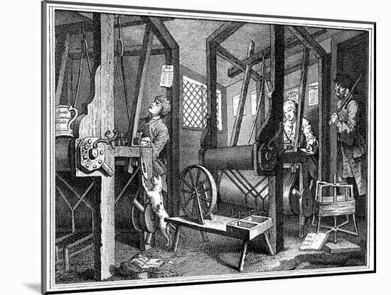 Weaving at Spitalfields, London, 1747-William Hogarth-Mounted Giclee Print