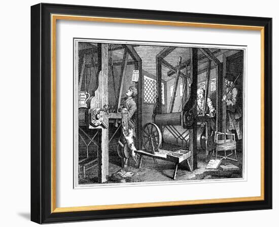 Weaving at Spitalfields, London, 1747-William Hogarth-Framed Giclee Print