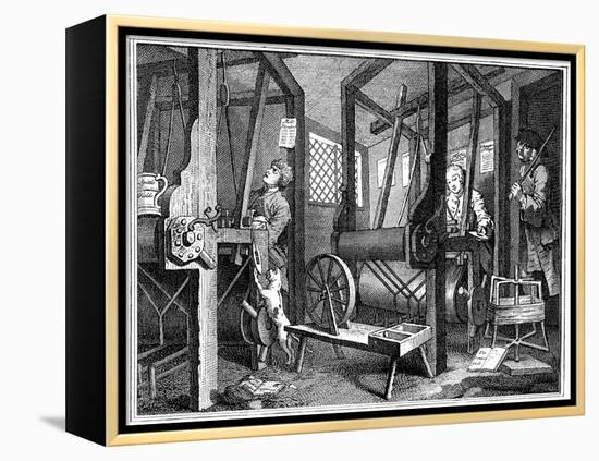 Weaving at Spitalfields, London, 1747-William Hogarth-Framed Premier Image Canvas