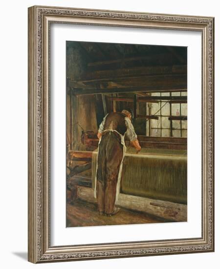 Weaving on a Loom-John William Brooke-Framed Giclee Print