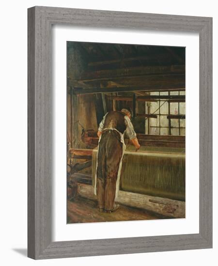 Weaving on a Loom-John William Brooke-Framed Giclee Print