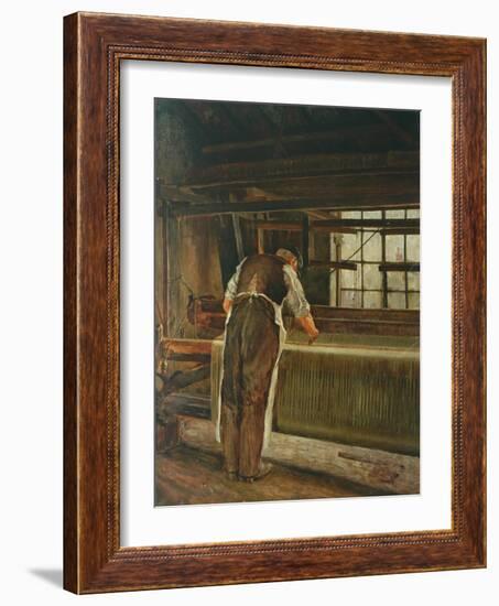 Weaving on a Loom-John William Brooke-Framed Giclee Print