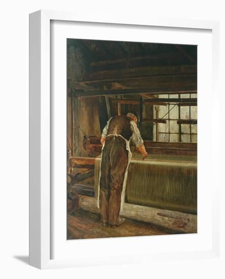 Weaving on a Loom-John William Brooke-Framed Giclee Print