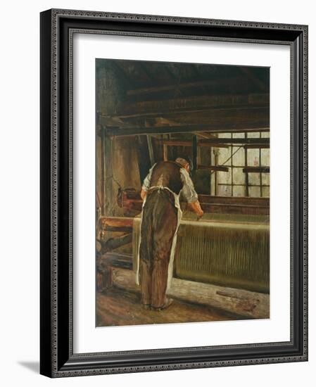 Weaving on a Loom-John William Brooke-Framed Giclee Print