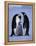 Weddell Sea, Riiser-Larsen Ice Shelf, Emperor Penguins and Chick, Antarctica-Allan White-Framed Premier Image Canvas