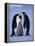 Weddell Sea, Riiser-Larsen Ice Shelf, Emperor Penguins and Chick, Antarctica-Allan White-Framed Premier Image Canvas