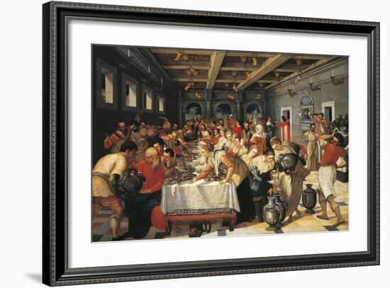 Wedding at Cana, Attributed to Michael Damaskenos-null-Framed Giclee Print