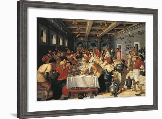Wedding at Cana, Attributed to Michael Damaskenos-null-Framed Giclee Print