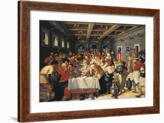 Wedding at Cana, Attributed to Michael Damaskenos-null-Framed Giclee Print