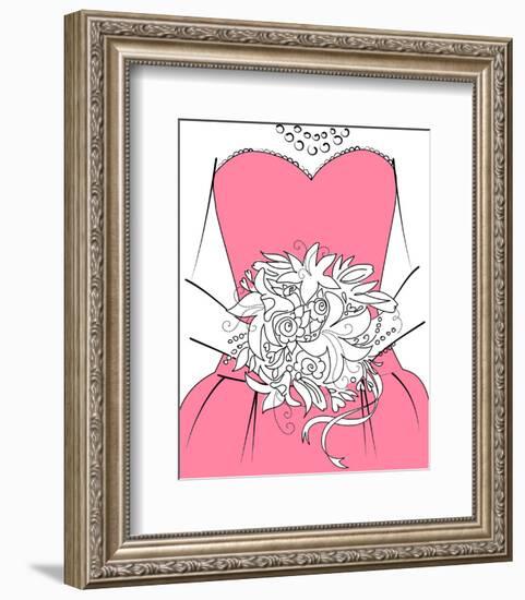 Wedding Background. Bridesmaid with Bouquet-Alisa Foytik-Framed Photo