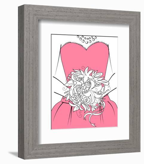 Wedding Background. Bridesmaid with Bouquet-Alisa Foytik-Framed Photo