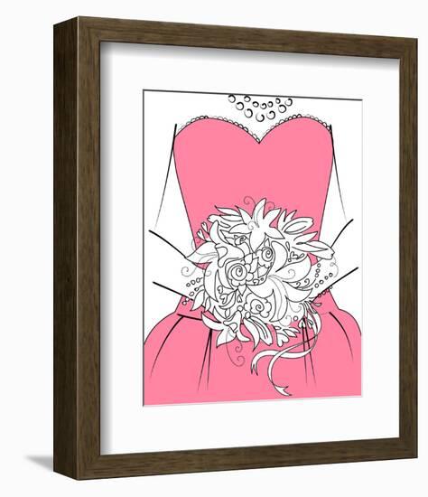 Wedding Background. Bridesmaid with Bouquet-Alisa Foytik-Framed Photo