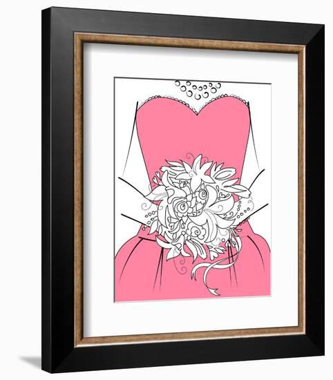 Wedding Background. Bridesmaid with Bouquet-Alisa Foytik-Framed Photo